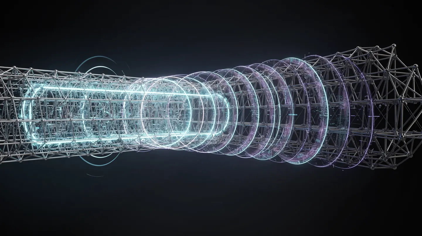 Abstract representation of a system improved continuously in measured cycles