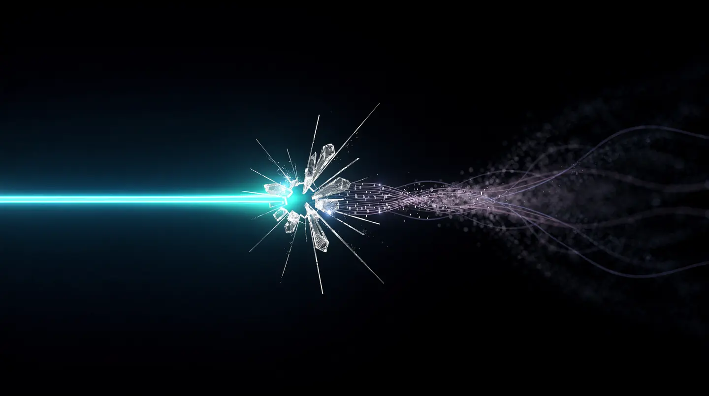 Abstract representation of a disrupted signal being traced back to its point of failure